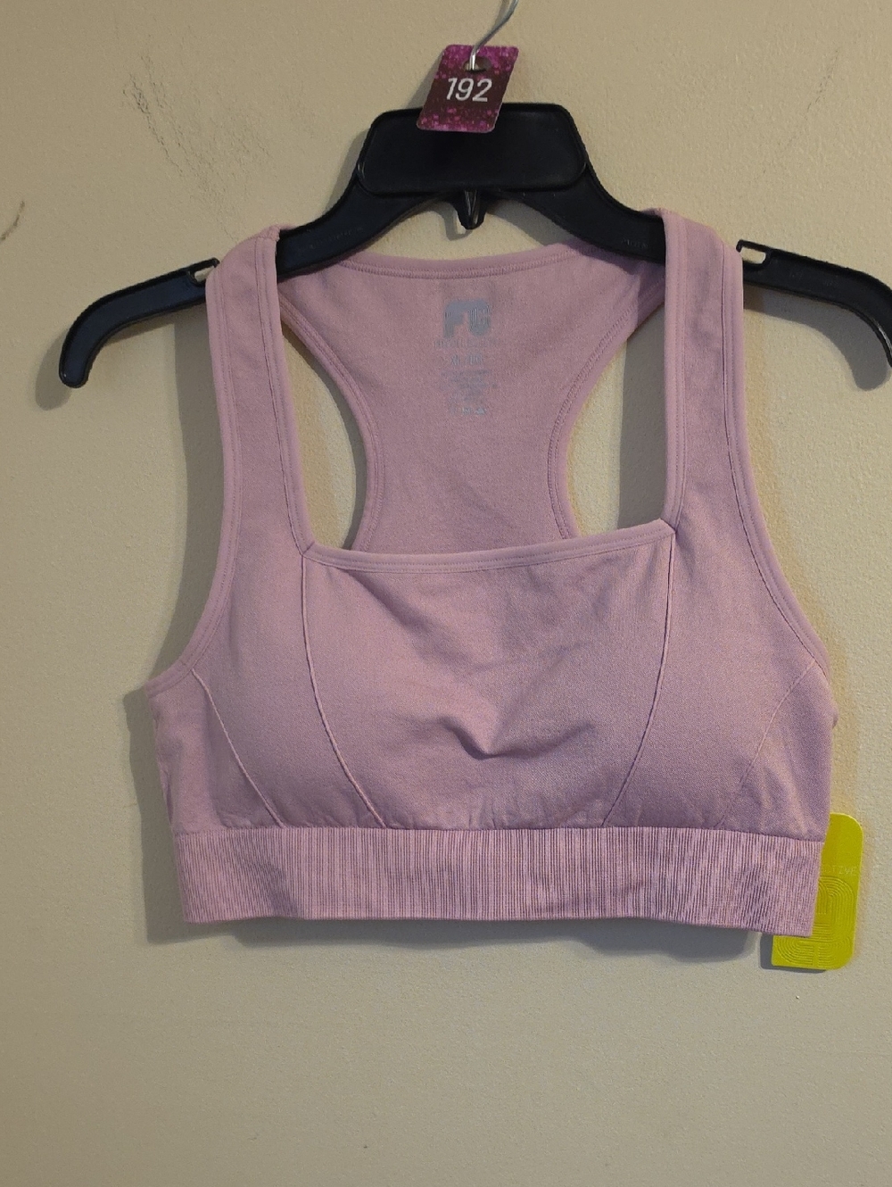 Fit Collective Mauve Square Neck Razor Back Sports Bra. NWT